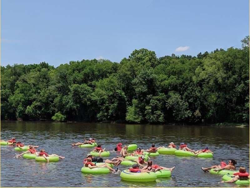 lazy river tubing on cape fear river in lillington, NC